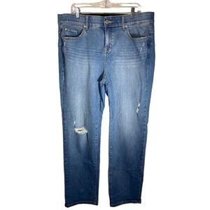 Torrid Women's Size 18 Bombshell Straight Jeans Blue Distressed High Rise